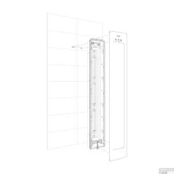 Sunshower Plus M Round Infrarood En UV-licht 140x33 Cm Inbouw - Opbouw Vlak Of Hoek Sand White -Sealkin Badkamermeubilair Winkel vlakke wand opbouw geen douchekop exploded view v2 01 3 2 1 1 1
