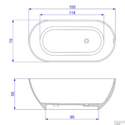 Vrijstaand Bad Arcqua Cusco Cast Marble 155x75x55 Cm Mat Zwart 7 Vrijstaand Bad Arcqua Cusco Cast Marble 155x75x55 Cm Mat Zwart -Sealkin Badkamermeubilair Winkel vrijstaand bad bws cusco cast marble 155x75x55 cm mat zwart tec