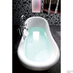 Vrijstaand Bad Sapho Charleston 188x80x71 Cm Wit / Zwart Met Leeuwenpoten -Sealkin Badkamermeubilair Winkel vrijstaand bad sapho charleston 188x80x71 cm wit zwart met leeuwenpoten 1