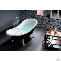 Vrijstaand Bad Sapho Charleston 188x80x71 Cm Wit / Zwart Met Leeuwenpoten