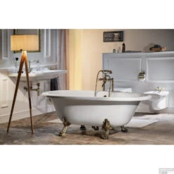 Vrijstaand Bad Sapho Regata 175x85x61 Cm Wit Met Leeuwenpoten Brons