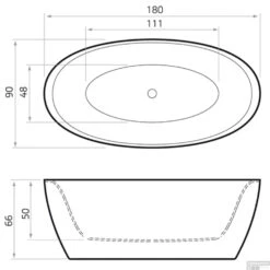 Vrijstaand Bad Xenz Sio 180x90x66 Cm Solid Surface Wit -Sealkin Badkamermeubilair Winkel vrijstaand bad xenz sio 180x90x66 cm solid surface wit tech 1