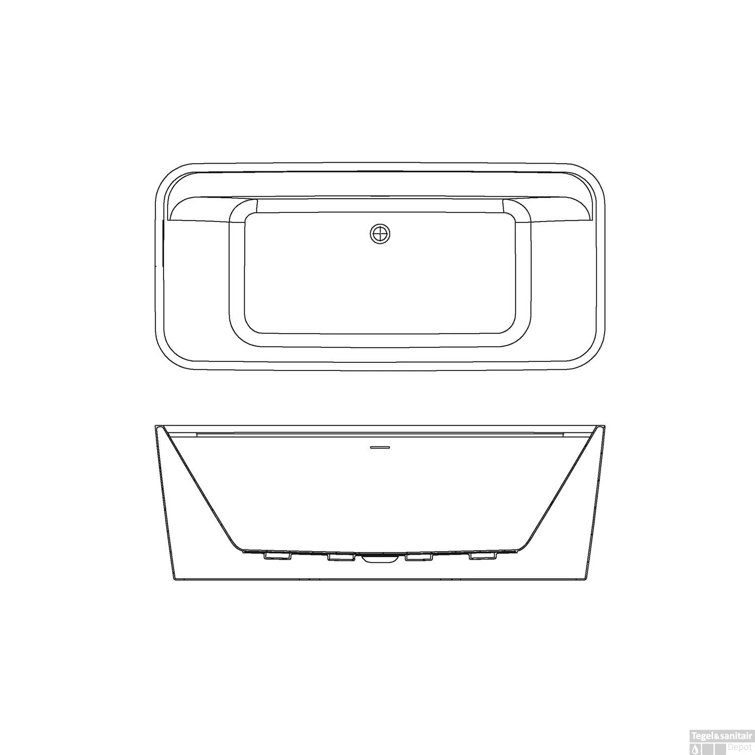 Vrijstaand Ligbad Allibert Kolora 170,1x78,2x58,4 Cm Mat Groen - Afbeelding 4