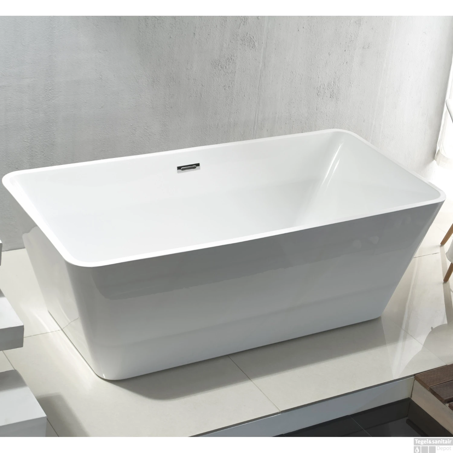 BWS Vrijstaand Ligbad | Boss & Wessing Quadro | Acryl | 180x80x60cm | Met Waste | Hoogglans Wit 3 BWS Vrijstaand Ligbad | Boss & Wessing Quadro | Acryl | 180x80x60cm | Met Waste | Hoogglans Wit