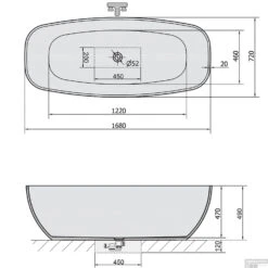 Vrijstaand Ligbad Polysan Ipanema 168x72x49 Cm Cast Marble Wit -Sealkin Badkamermeubilair Winkel vrijstaand ligbad polysan ipanema 168x72x49 cm cast marble wit sph69911 tech