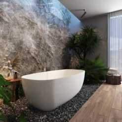 Vrijstaand Ligbad Salenzi Ocean Cast Marble Glans Wit -Sealkin Badkamermeubilair Winkel vrijstaand ligbad salenzi ocean cast marble glans wit sfeer2