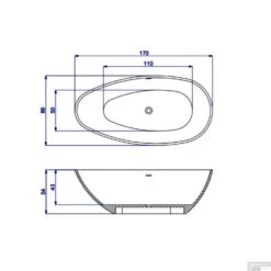 Vrijstaand Ligbad Salenzi Unica 170x86x54 Cm Solid Cast Mat Wit -Sealkin Badkamermeubilair Winkel vrijstaand ligbad salenzi unica 170x86x54 cm solid cast tech 2