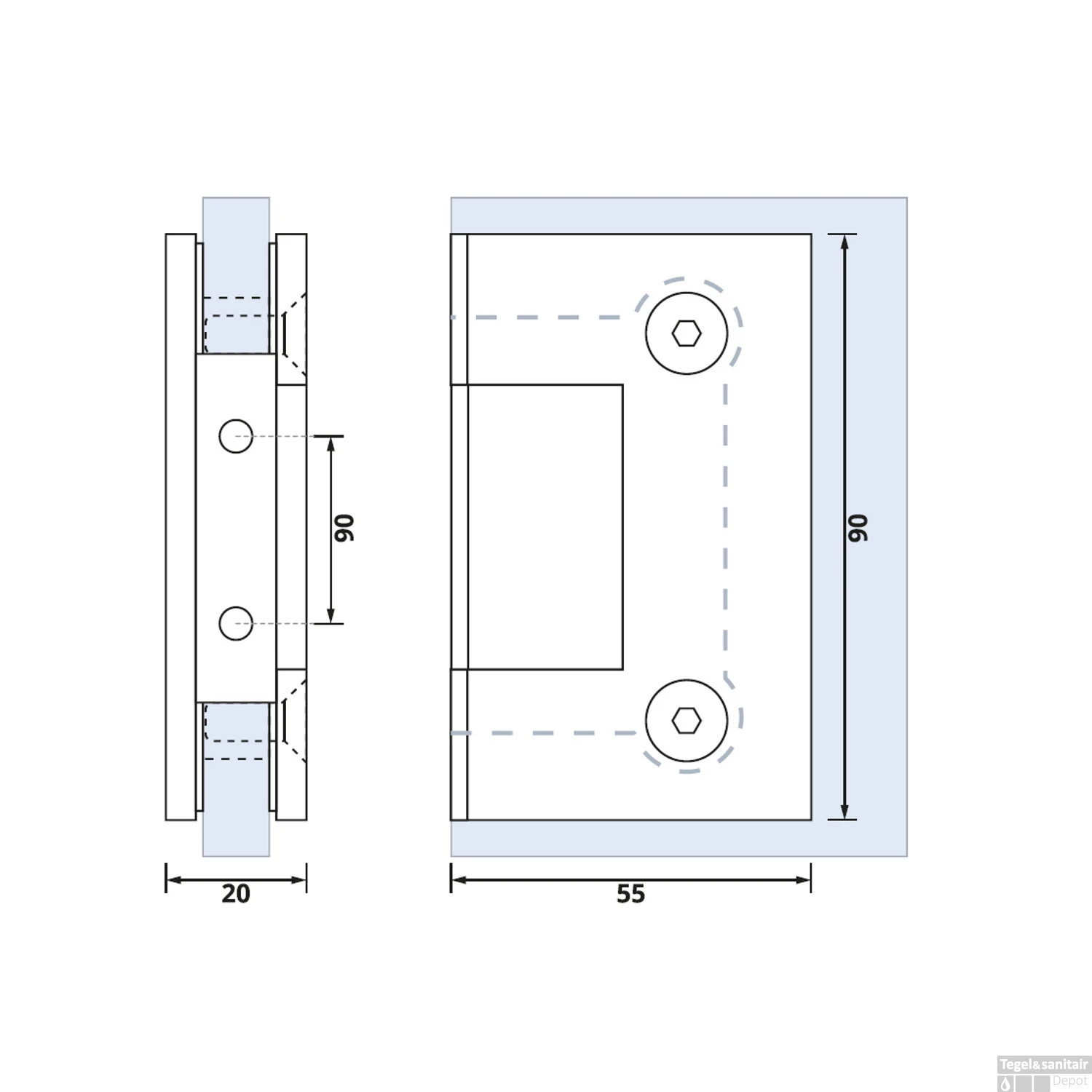 Wandbevestiging Just Creating 2 Stuks T.b.v. W1 Of W2 RVS 4 Wandbevestiging Just Creating 2 Stuks T.b.v. W1 Of W2 RVS - Afbeelding 2