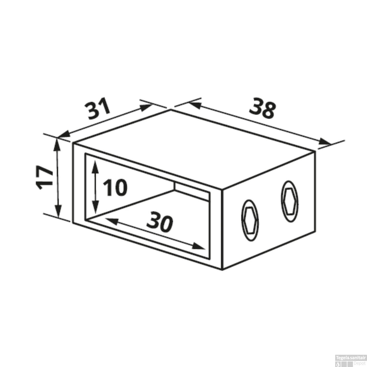 Wanddeel Just Creating T.b.v. Stabilisatiestang Gunmetal 4 Wanddeel Just Creating T.b.v. Stabilisatiestang Gunmetal - Afbeelding 2
