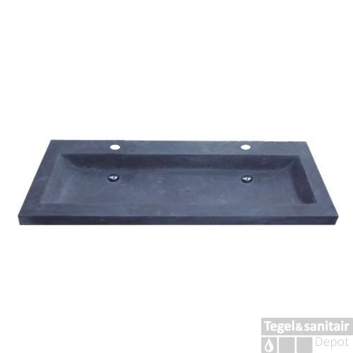 Wasblad Sanilux Trend Stone 120x47x5cm Natuursteen (met 2 Kraangaten) 4 Wasblad Sanilux Trend Stone 120x47x5cm Natuursteen (met 2 Kraangaten) - Afbeelding 2