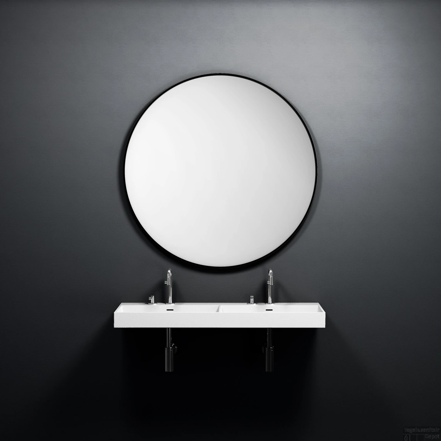 Wastafel Clou Wash Me 110x42x8 Cm Mineraal Marmer Wit (met Dubbele Wasbak) 8 Wastafel Clou Wash Me 110x42x8 Cm Mineraal Marmer Wit (met Dubbele Wasbak) - Afbeelding 6