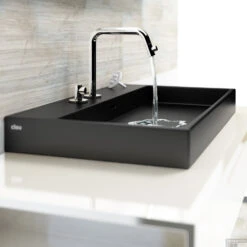 Wastafel Clou Wash Me 90x42x8 Cm Keramiek Mat Zwart -Sealkin Badkamermeubilair Winkel wash me wash basin 02