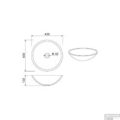 Waskom Boss & Wessing 43x13 Cm Solid Surface Mat Zwart -Sealkin Badkamermeubilair Winkel waskom boss wessing 43x13 cm solid surface mat zwart tech
