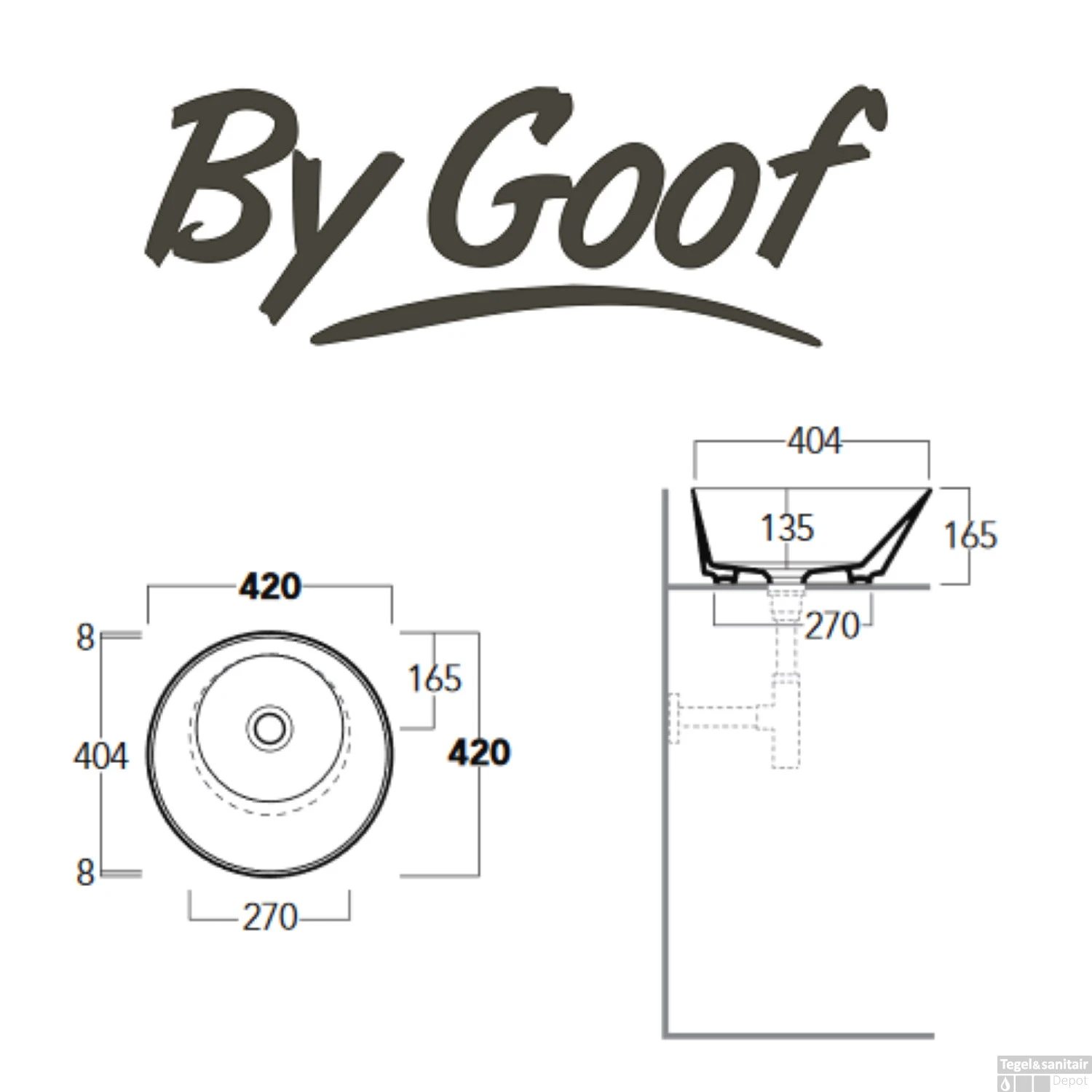 Waskom By Goof Mees Design Opbouw Wastafel Rond 42 Cm Mat Wit 6 Waskom By Goof Mees Design Opbouw Wastafel Rond 42 Cm Mat Wit - Afbeelding 4