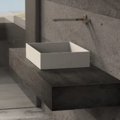 Opbouw Waskom Ideavit Solidjoy 50x35x11 Cm Solid Surface Mat Wit -Sealkin Badkamermeubilair Winkel waskom ideavit solidjoy50 matwit detail