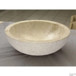 Waskom Imso Lavabo Rotondo Beige Grezzo Marmer 45x15cm