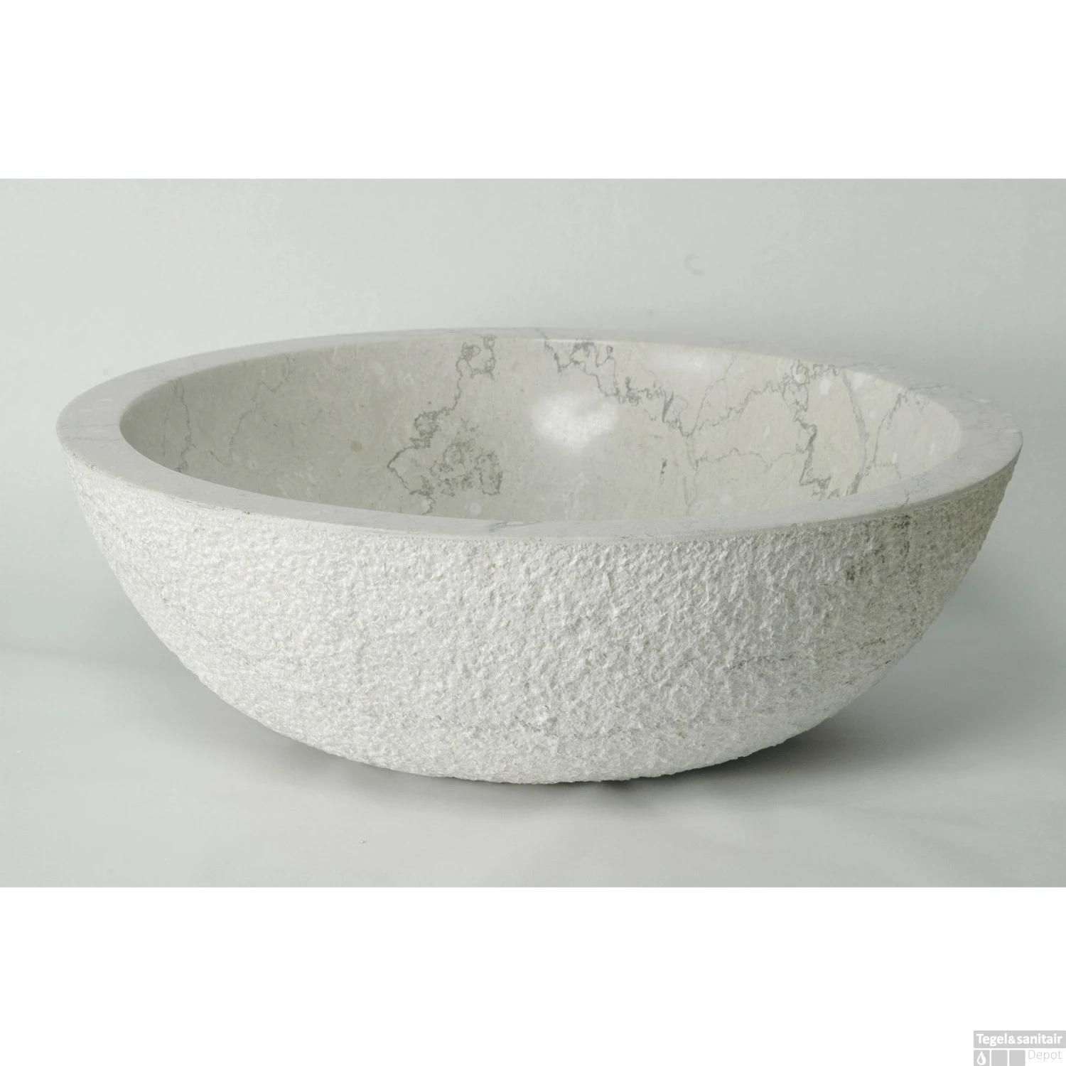 Waskom Imso Lavabo Rotondo Grigio Grezzo Marmer 45x15cm 3 Waskom Imso Lavabo Rotondo Grigio Grezzo Marmer 45x15cm