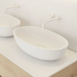 Waskom Riho Escala Opbouw Ovaal 55x32 Cm Mat Wit
