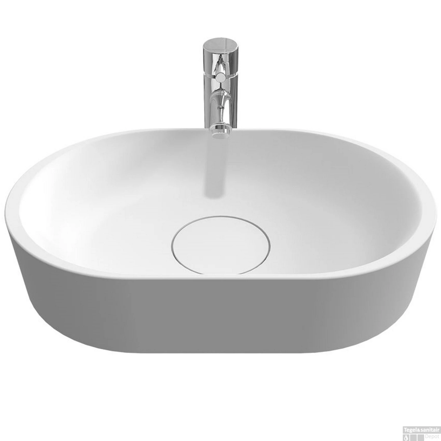 Waskom Riho Essence Ovaal Zonder Kraangat 48x32 Cm Mat Wit 4 Waskom Riho Essence Ovaal Zonder Kraangat 48x32 Cm Mat Wit - Afbeelding 2