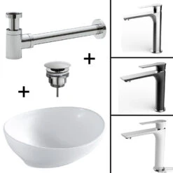 Waskompack Barco Keramiek 40x33x14.5 Cm CHROOM (Keuze Uit 3 Kranen)