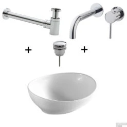 Waskomset Barco Incl Chromen Inbouwkraan Afvoer En Waste