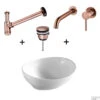 Waskomset Barco Incl Geborsteld Koper Inbouwkraan Afvoer En Waste -Sealkin Badkamermeubilair Winkel waskomset barco koper incl kraan afvoer en waste 1