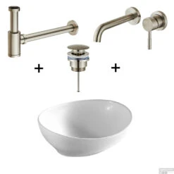 Waskomset Barco Incl RVS Inbouwkraan Afvoer En Waste