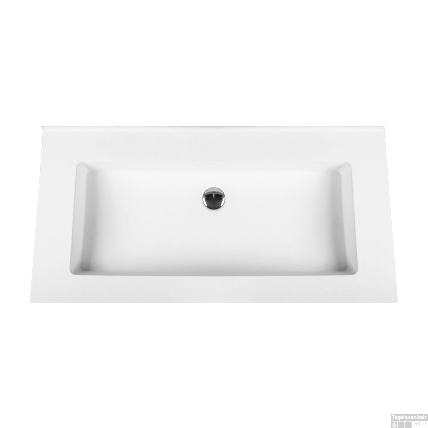 Wastafel Boss & Wessing Veroni 45.5x99 Cm Zonder Kraangat Solid Surface Wit