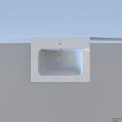 Wastafel Boss & Wessing Pakaru 61x46,5x17 Glans Wit (1 Kraangat) -Sealkin Badkamermeubilair Winkel wastafel bws pakaru was102637 detail