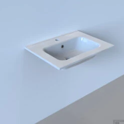 Wastafel Boss & Wessing Pakaru 61x46,5x17 Glans Wit (1 Kraangat)