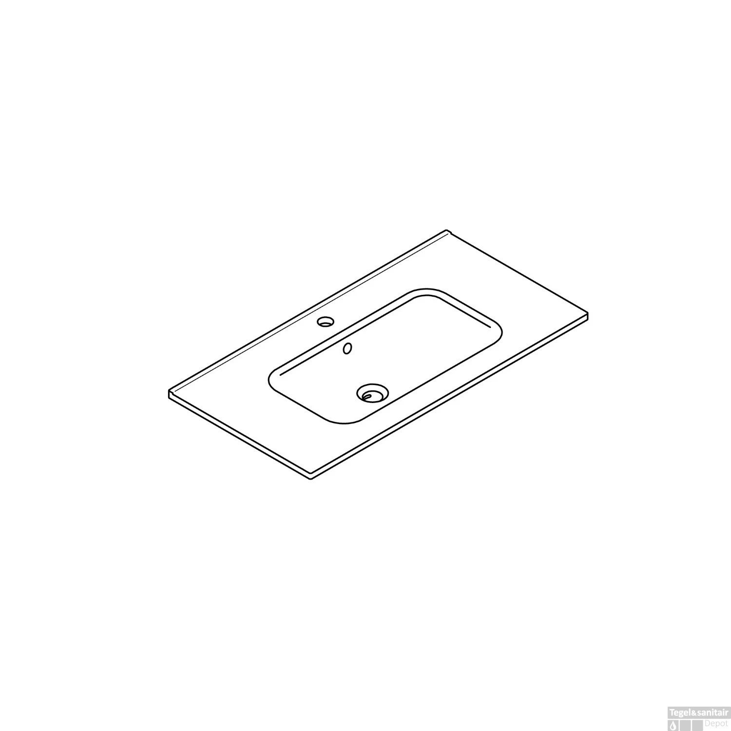 Wastafel Boss & Wessing Pakaru 91x46,5x17 Glans Wit (1 Kraangat) 7 Wastafel Boss & Wessing Pakaru 91x46,5x17 Glans Wit (1 Kraangat) - Afbeelding 5