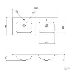 Wastafel Boss & Wessing Pakaru Met Overloop Glans Wit (ALLE MATEN) -Sealkin Badkamermeubilair Winkel wastafel bws pakaru was103477 tech 1