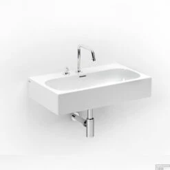 Wastafel Clou Match Me 70x42x14cm Keramiek Glans Wit (Met 1 Kraangat)