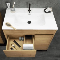 Wastafel Differnz Sofi 80 X 46 CM Wit -Sealkin Badkamermeubilair Winkel wastafel differnz sofi 80 x 46 cm wit 3