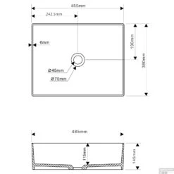 Wastafel Differnz Solid 48.5x38.x14 Cm Wit -Sealkin Badkamermeubilair Winkel wastafel differnz solid 48.5x38.x14 cm wit tech