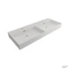 Wastafel Dubbel Plieger Kansas 2 Kraangaten 120x46,6 Cm Met Overloop Mat Wit -Sealkin Badkamermeubilair Winkel wastafel dubbel salenzi 120x45 cm mat wit shop