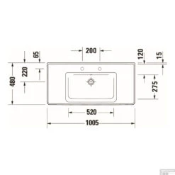 Wastafel Duravit D-Neo Met Overloop Kraanvlak Zonder Kraangat 100.5 Cm Hoogglans Wit -Sealkin Badkamermeubilair Winkel wastafel duravit d neo met overloop kraanvlak zonder kraangat 100.5 cm hoogglans wit tech2