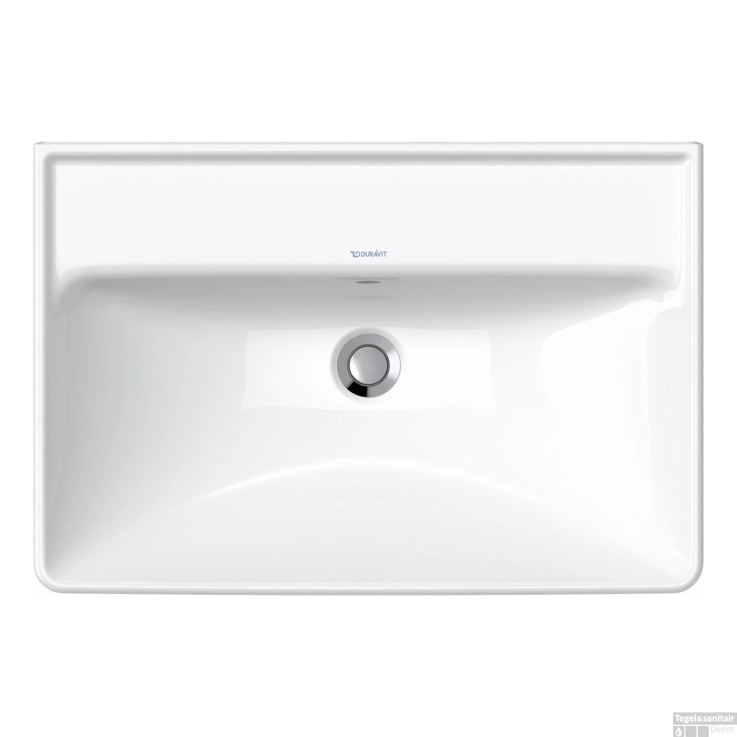 Wastafel Duravit D-Neo WonderGliss Met Overloop Kraanvlak Zonder Kraangat 65 Cm Hoogglans Wit - Afbeelding 2