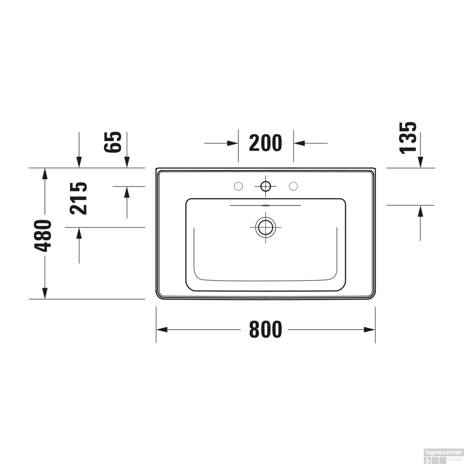 Wastafel Duravit D-Neo WonderGliss Met Rand Overloop Kraanvlak Zonder Kraangat 80 Cm Hoogglans Wit 5 Wastafel Duravit D-Neo WonderGliss Met Rand Overloop Kraanvlak Zonder Kraangat 80 Cm Hoogglans Wit - Afbeelding 3