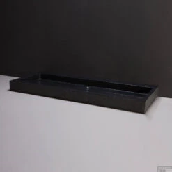 Wastafel Forzalaqua Palermo Graniet Gezoet Gebrand Zonder Kraangat Zwart 100,5x51,5x9 Cm