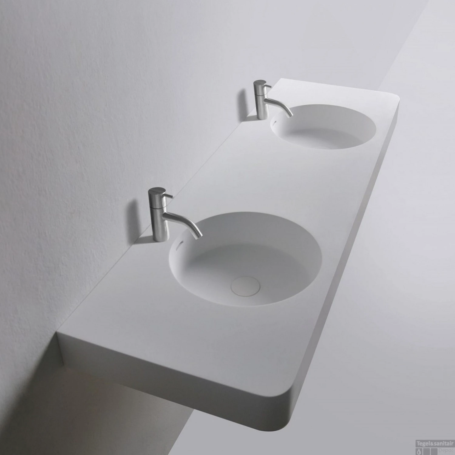 Fontein Ideavit Solidbrio 150x48x14 Cm Solid Surface Mat Wit 4 Fontein Ideavit Solidbrio 150x48x14 Cm Solid Surface Mat Wit - Afbeelding 2