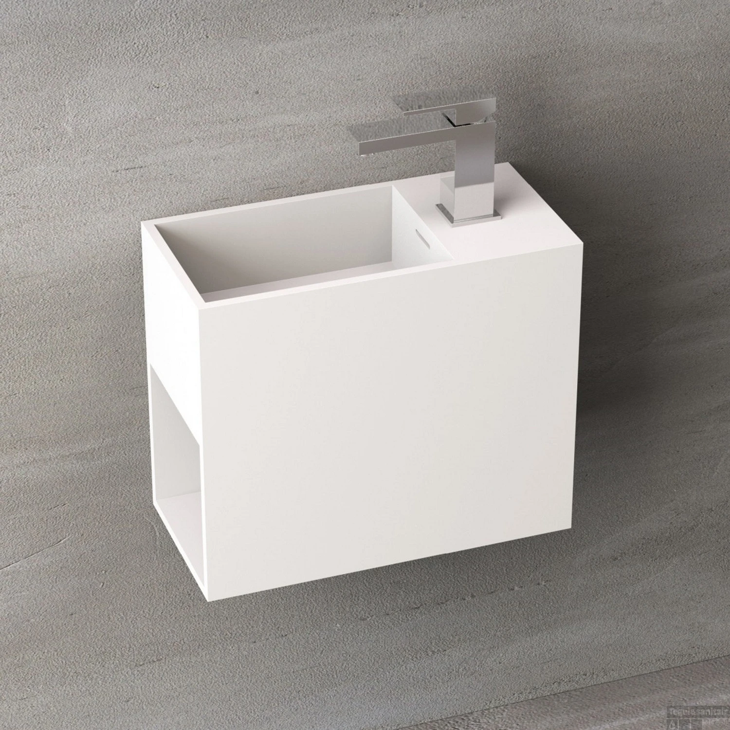 Wastafel Ideavit Solidwash 45x22x38 Cm Solid Surface Mat Wit 4 Wastafel Ideavit Solidwash 45x22x38 Cm Solid Surface Mat Wit - Afbeelding 2