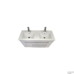 Wastafel Sanicare Dubbel Q1 Twee Kraangaten 120x45 Cm Keramisch Wit (exclusief Meubel) -Sealkin Badkamermeubilair Winkel wastafel sanicare dubbel q1 twee kraangaten 120x46 cm keramisch wit detail1