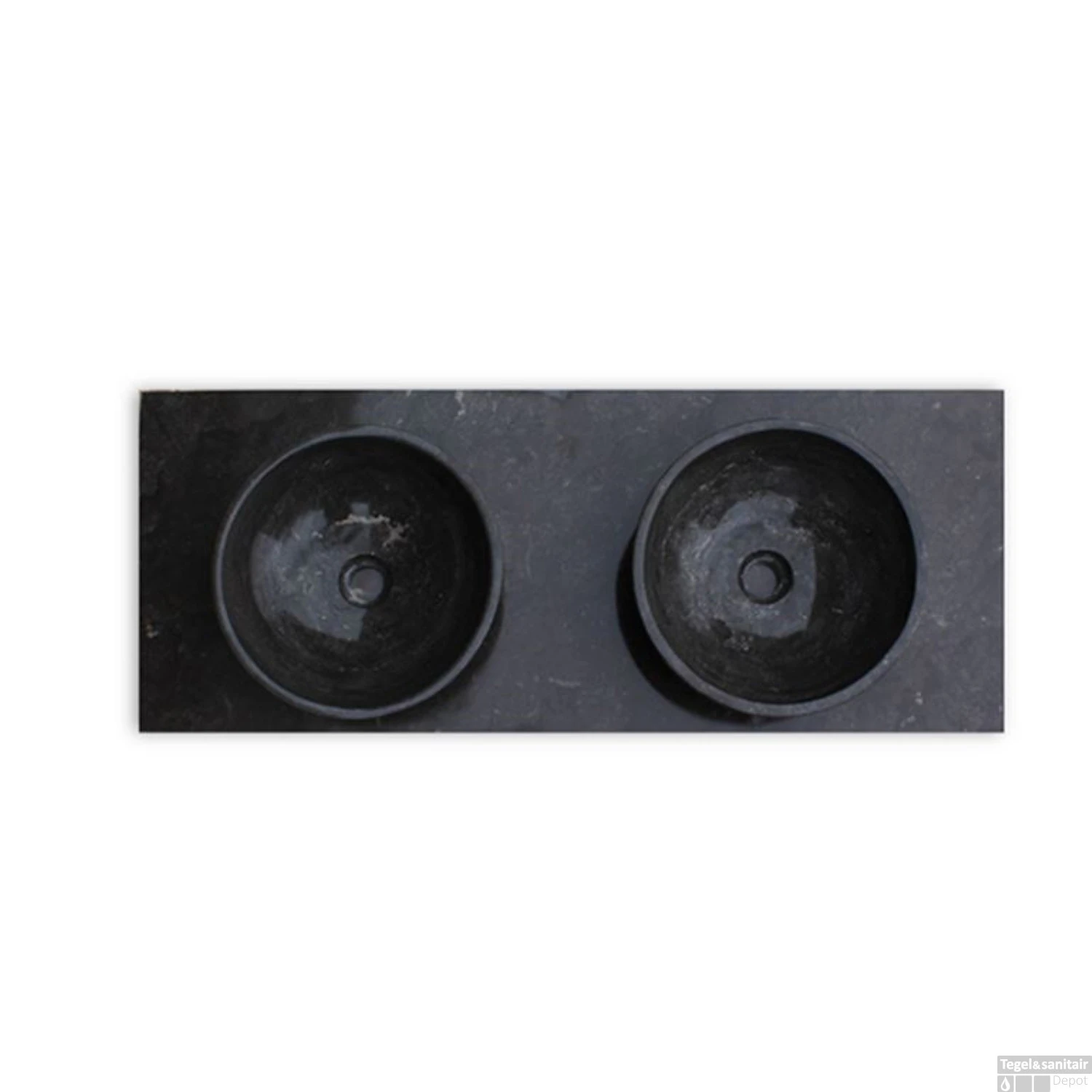 Wastafel Sanilux Trend Dynasty 120 Inclusief 2 Waskommen Natuursteen 120x47x3 Cm - Afbeelding 2