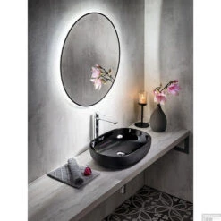 Wastafel Sapho Priori 58x40 Cm Zwart -Sealkin Badkamermeubilair Winkel wastafel sapho priori 58x40 cm zwart 5