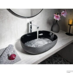 Wastafel Sapho Priori 58x40 Cm Zwart -Sealkin Badkamermeubilair Winkel wastafel sapho priori 58x40 cm zwart 6