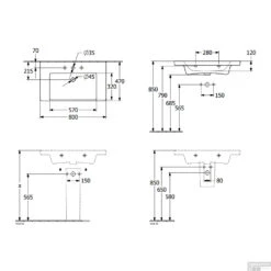 Wastafel Villeroy & Boch Subway 3.0 47x80x16.5 Cm Wit Alpin -Sealkin Badkamermeubilair Winkel wastafel villeroy boch subway 3.0 47x80x16.5 cm wit alpin tech