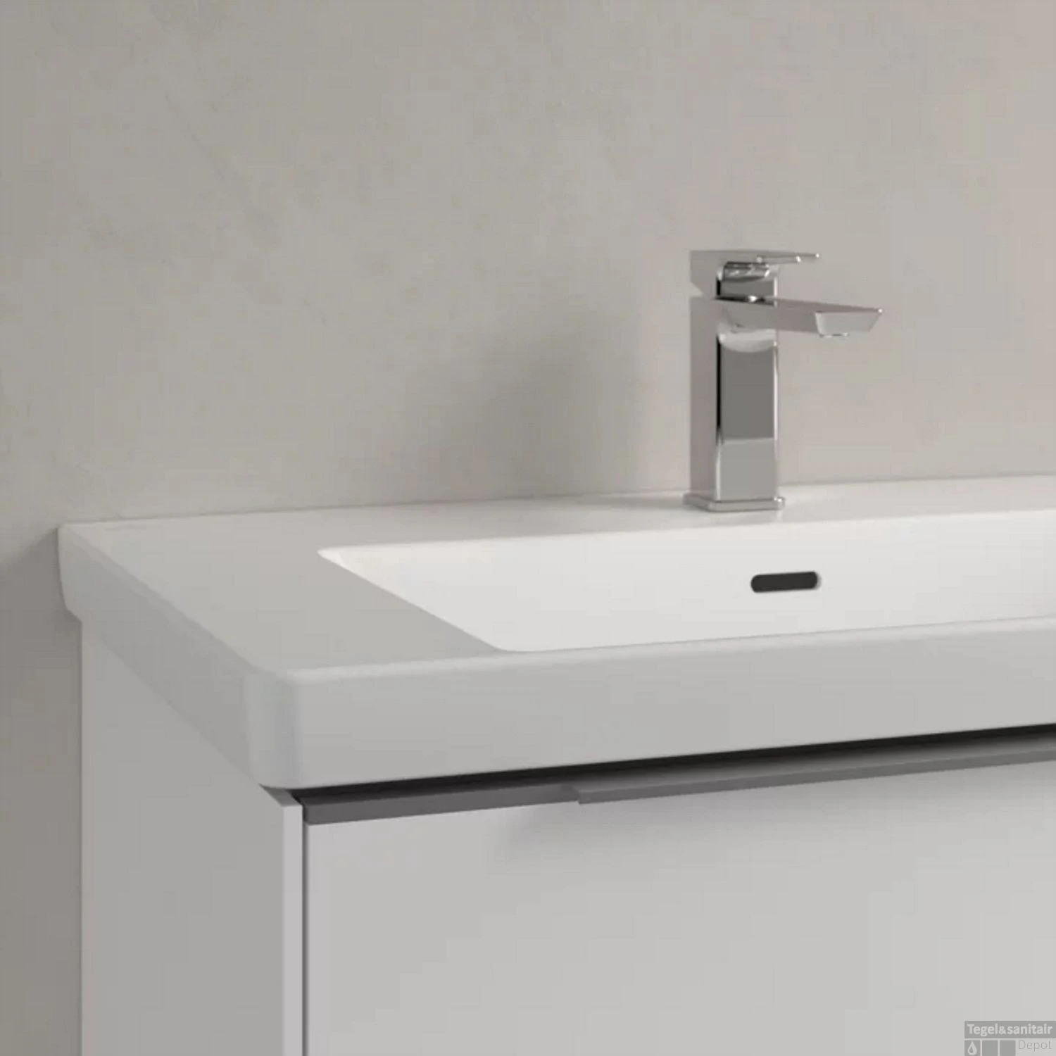 Wastafel Villeroy & Boch Subway 3.0 Met CeramicPlus 1 Kraangat Met Overloop 80x47x16.5 Cm Stone White 8 Wastafel Villeroy & Boch Subway 3.0 Met CeramicPlus 1 Kraangat Met Overloop 80x47x16.5 Cm Stone White - Afbeelding 6