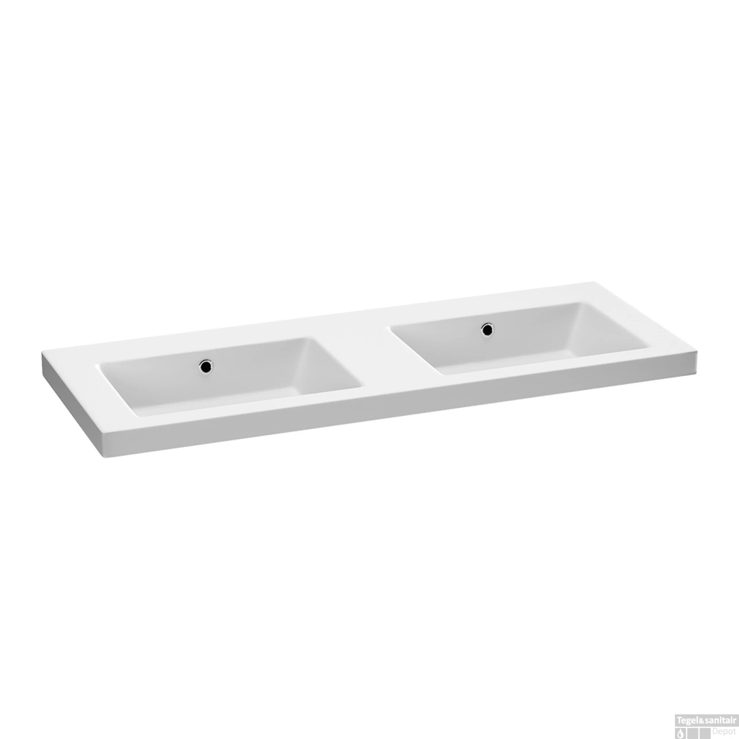 Wastafel Voor Meubel Exclusive Line Foggia 120-2 Cm Mat Wit 0 Kraangaten 4 Wastafel Voor Meubel Exclusive Line Foggia 120-2 Cm Mat Wit 0 Kraangaten - Afbeelding 2