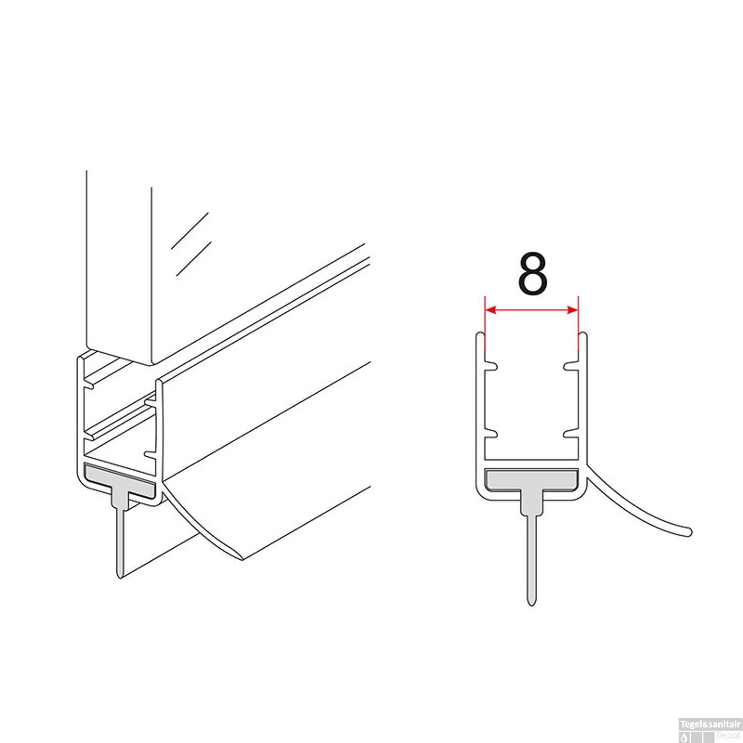 Waterkering Wiesbaden Type 1 Horizontaal 8 Mm Mat Zwart 4 Waterkering Wiesbaden Type 1 Horizontaal 8 Mm Mat Zwart - Afbeelding 2